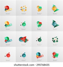 Modern geometric design temlates for universal diagrams, presentation banners, number options and workflow layouts. Vector illustration