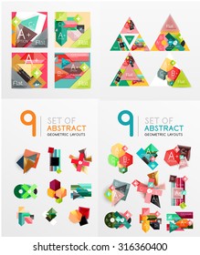 Modernos temlates de diseño geométrico para diagramas universales, banners de presentación, opciones de número y diseños de flujo de trabajo. Ilustración del vector