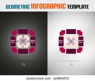 Plantilla de diseño geométrico moderno para infografías | antecedentes empresariales | banderas numeradas | líneas de negocio | vector de diseño de sitio web gráfico
