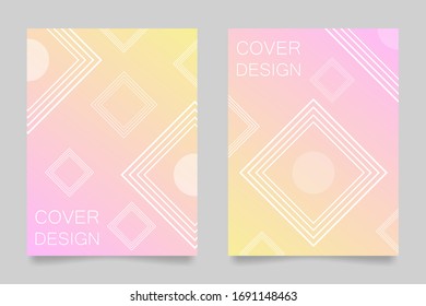 Modern geometric design templates. Flat and linear pastel color design elements. Applicable for posters, banners, brochures, covers, flyers, booklets.