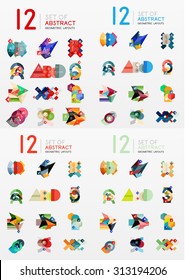 Modern geometric design templates for universal diagrams, presentation banners, number options and workflow layouts. Vector illustration