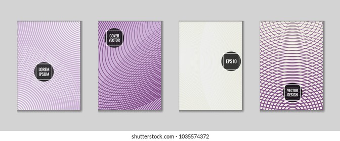 Modern geometric design title page vector. Cool tile journal header page set. First page minimal vector for college notebook, dairy or notepad.