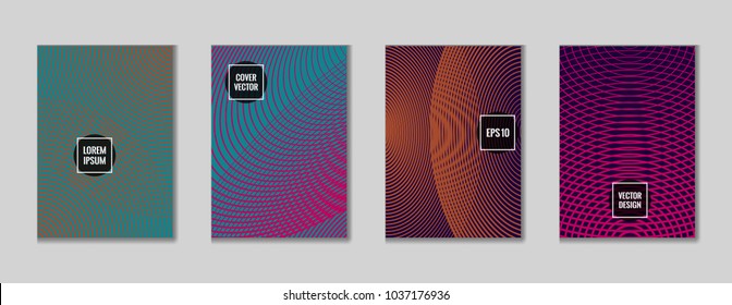 Modern geometric design title page vector. Cool texture journal header page set. First page minimal cover for student notebook, dairy or notepad.