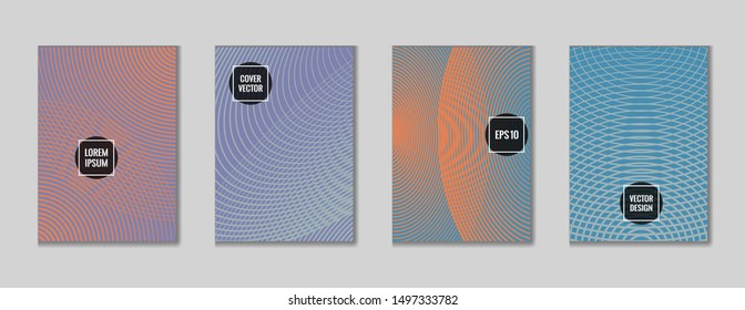 Modern geometric design title page vector. Cool template journal header page set. First page minimal vector for journalistic notebook, dairy or notepad.
