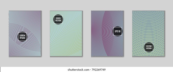 Modern geometric design title page vector. Cool mosaic journal header page set. First page minimal pattern for school notebook, dairy or notepad.