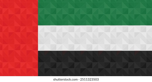 Modern Geometric Design of the UAE Flag - Polygonal Art Vector Illustration for National Themes