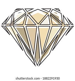 Modern geometric diamond gem. Vecror art illustration.	