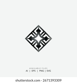 Vector geométrico moderno del logotipo del diamante, icono Abstractas creativo del logotipo del rombo, emblema de la cruz de la estrella de Profesional