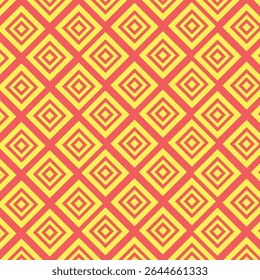 Modern Geometric Diamond Pattern in Striking Red and Yellow Hues