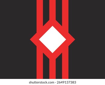 Moderno Geométrico Diamante Forma Vermelho e Branco Abstrato Arte Ilustração