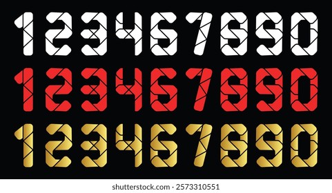 Modern Geometric Digital Numbers Design