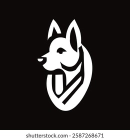 Modern Geometric Dog Logo – Minimalist Husky Icon for Branding