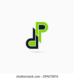 Modern geometric double P letter logo. Isolated on white background. Vector illustration, eps 10
