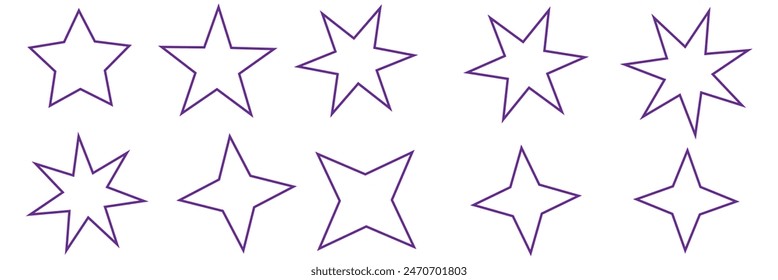 Modern geometric elements, shining star icons, abstract sparkle silhouettes.  The set of original vector stars sparkle icon. Bright firework, decoration twinkle, shiny flash. 11:11