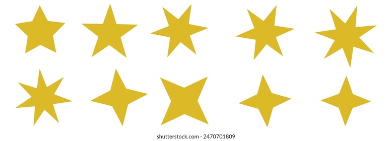 Modern geometric elements, shining star icons, abstract sparkle silhouettes.  The set of original vector stars sparkle icon. Bright firework, decoration twinkle, shiny flash. 11:11