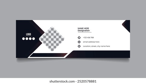 Modern geometric email signature design template