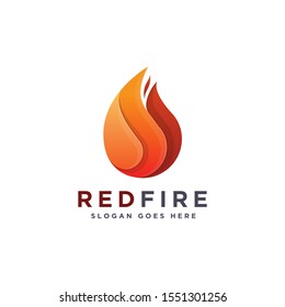 Modern geometric fire flame logo icon vector template on white background