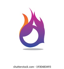 Modern geometric fire flame logo icon vector template