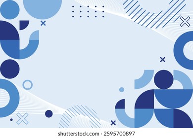 Modern geometric Flat abstract background in blue color EPS 10