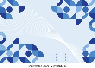 Modern geometric Flat abstract background in blue color EPS 10