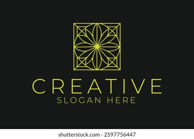 Modern geometric floral logo design template. Perfect for branding and business identity. elegant