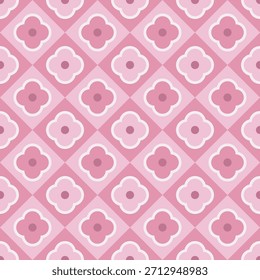 Repetición floral geométrica moderna con patrón de fondo de azulejo de diamante