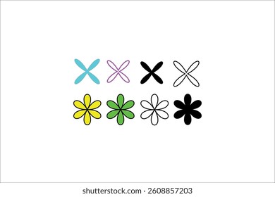 Modern Geometric Flower Illustration , Eco Art for Design Projects