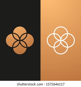 Modern Geometric Flower Logo Design, Luxury Geometric, Flower Icon Geometric Symbol Creative Illustration