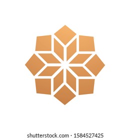Modern Geometric Flower Logo Design, Luxury Geometric, Flower Icon Geometric Symbol Creative Illustration