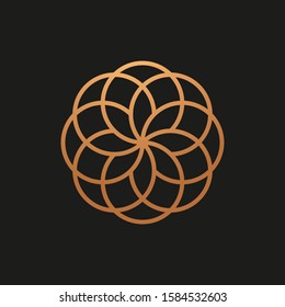 Modern Geometric Flower Logo Design, Luxury Geometric, Flower Icon Geometric Symbol Creative Illustration