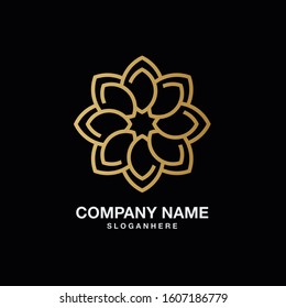 
Modern Geometric Flower Logo Design, Luxury Geometric, Flower Icon Geometric Symbol Creative Illustration