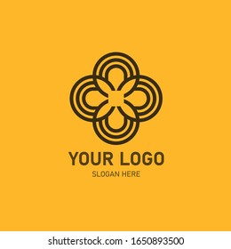 Modern Geometric Flower Logo Design, Luxury Geometric, Flower Icon Geometric Symbol Creative Illustration
