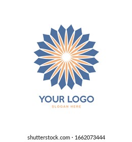 Modern Geometric Flower Logo Design
