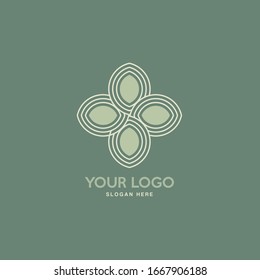 Modern Geometric Flower Logo Design
