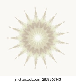 Modern Geometric Flower Mandala Design with Wheat Husk and Silt Tones Accents