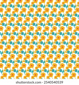 Modern geometric flower pattern all over multi motif flowers ornament seamless pattern Modern geometric flower pattern Floral seamless pattern.