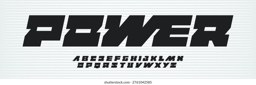 Modern Geometric Font Bold Italic Alphabet Slanted Square Letters Set for Dynamic Sport Logo Title Headline. Automotive Typographic Design, Tech Startup Typography. Vector typeset.