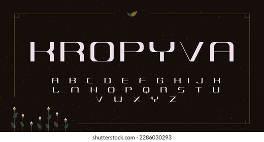 Fuente geométrica moderna. Tipografía decorativa creativa alfabeto abc letras mayúsculas para marca. Tipo de letra estilizado vectorial