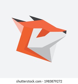 modern geometric fox logo design