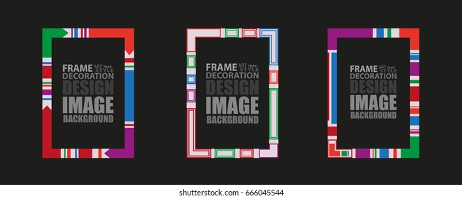 Modern geometric frame for text. Dynamic colorful design elements for a flyer, business cards, brochures, presentations, notepad etc. Vector illustration.