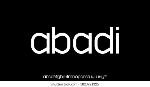 modern geometric futuristic font alphabet vector set
