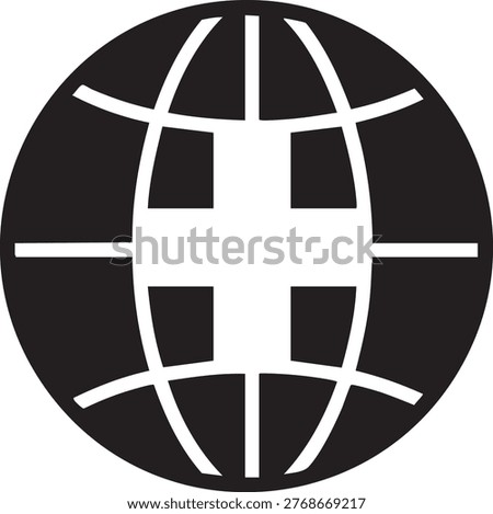 Modern geometric globe icon with interconnected segments