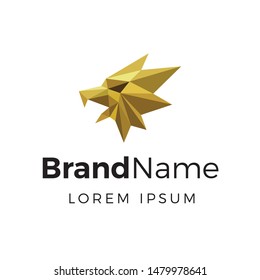 Modern geometric gold gryphon logo template
