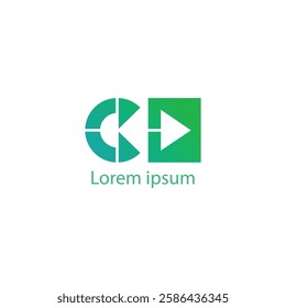 Modern Geometric Gradiant KC Logo Design