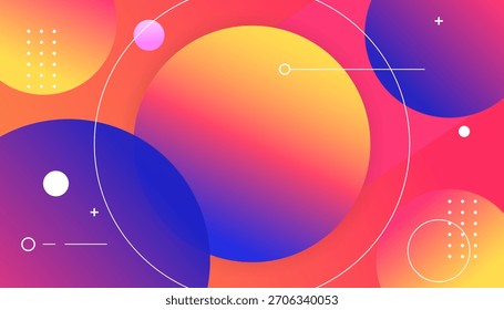 Fondo abstracto geométrico moderno del gradiente con las Formas circulares
