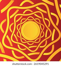 Modern geometric gradient overlap Yellow circle shape, red abstract background design