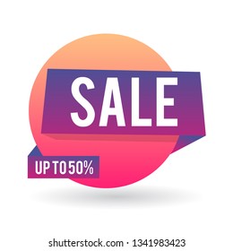 Modern geometric gradient sale banner. Vector illustration of abstract colorful sale banner made for graphic design
