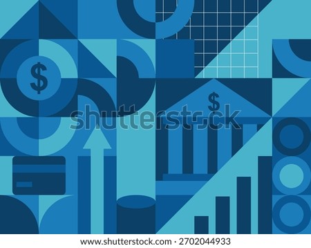 Modern Geometric Green Background Fintech Stocks Business Concept for Infographics