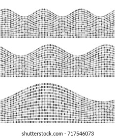Modern geometric grey halftone background of bright glowing perspective with ellipce element circle. Graphic image template white black tone. Abstract vector Illustration eps10 for business brochure