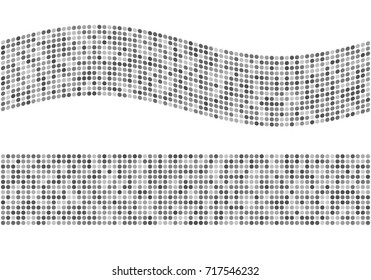 Modern geometric grey halftone background of bright glowing perspective with ellipce element circle. Graphic image template white black tone. Abstract vector Illustration eps10 for business brochure